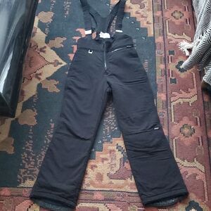 VTG 90s FERA Black Snow Pants with Suspenders | Made in Hong Kong | Size 10